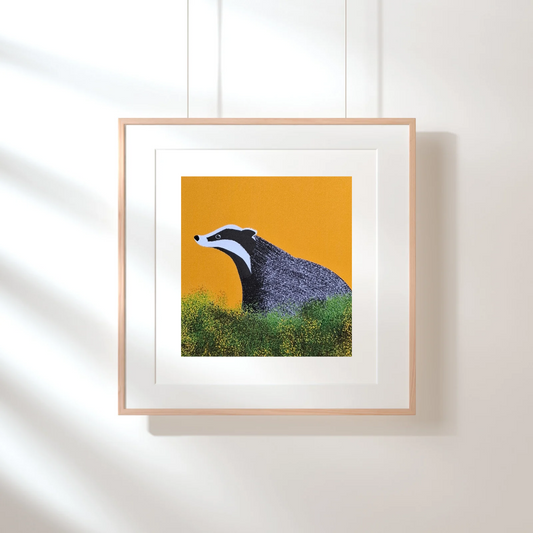 Sunset Badger Square Print