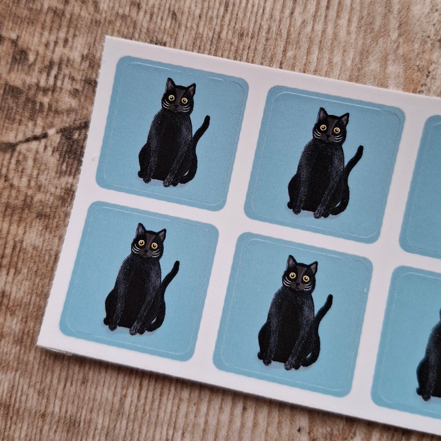 Black Cat Envelope Stickers - Set of 6