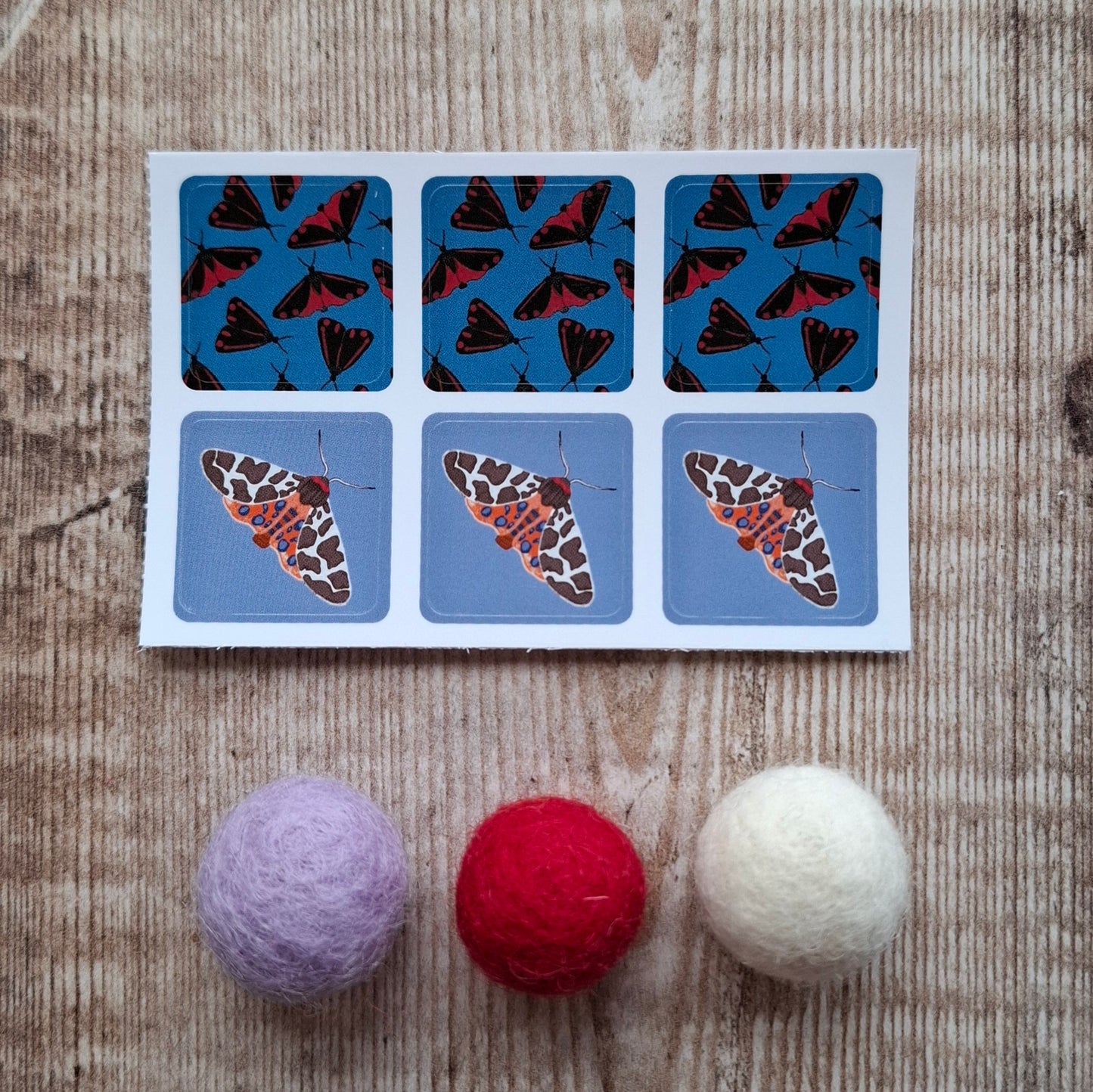 Moth Envelope Stickers - Set of 6