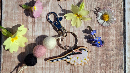 Long Tailed Tit Bag Charm Keyring