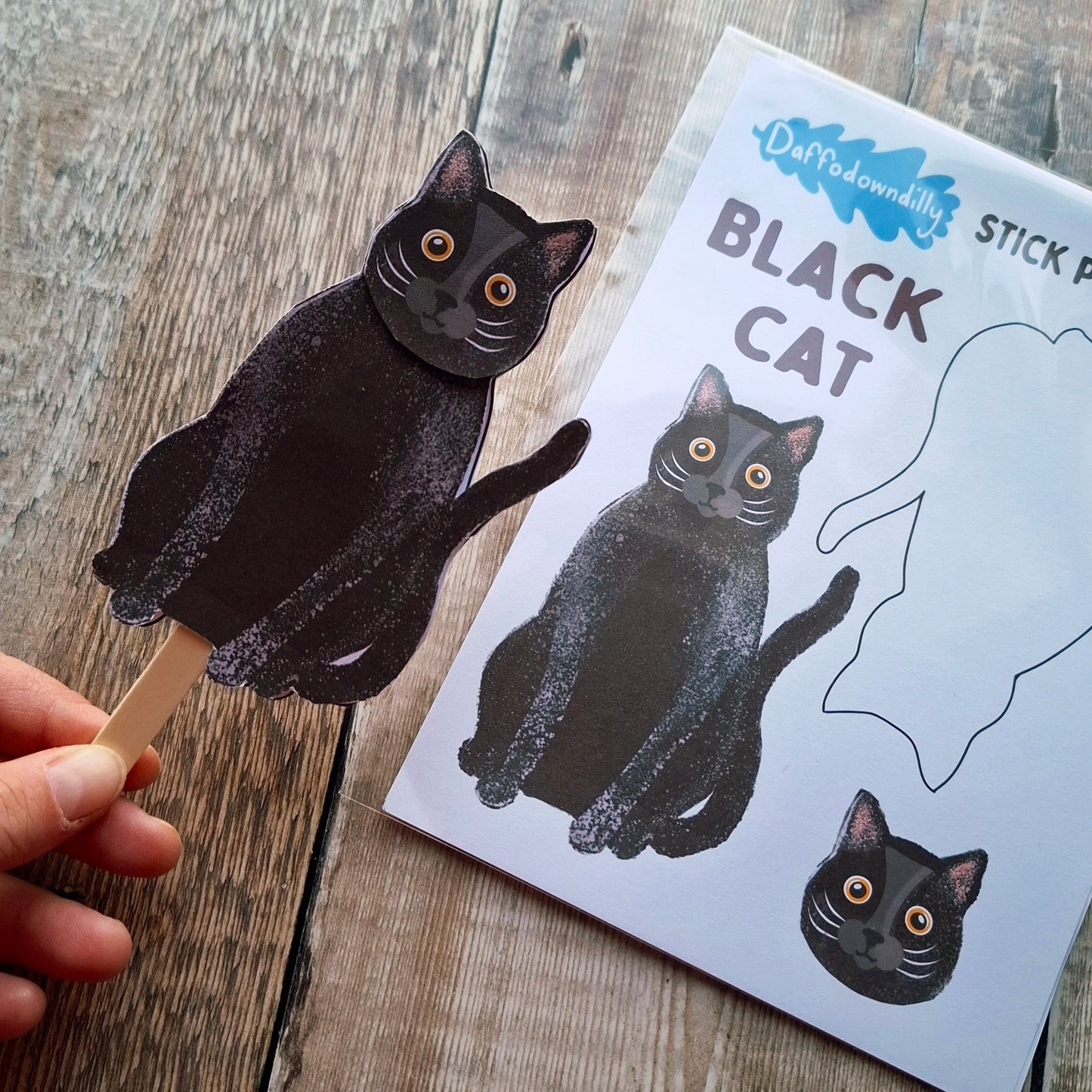 Black Cat Stick Puppet Kit