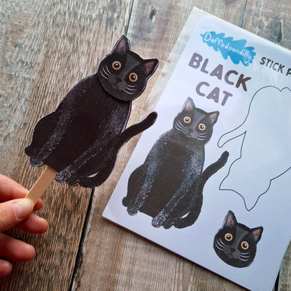 Black Cat Stick Puppet Kit