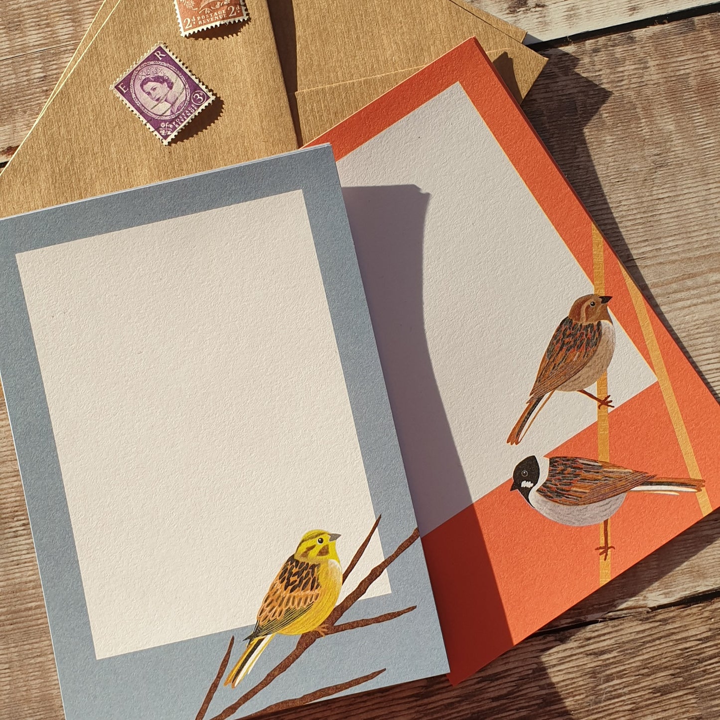 Yellowhammer and Reed Bunting Mini Notes Writing Set