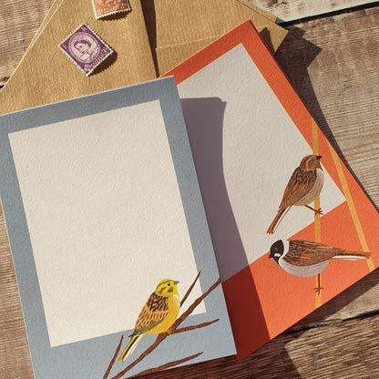 Yellowhammer and Reed Bunting Mini Notes Writing Set