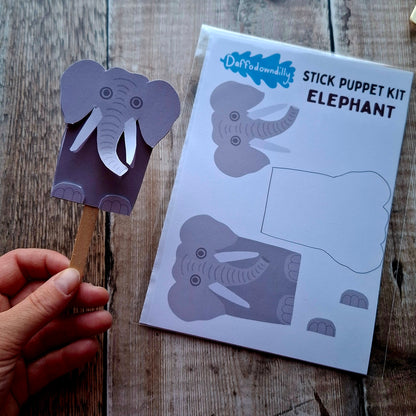 Elephant Stick Puppet Kit