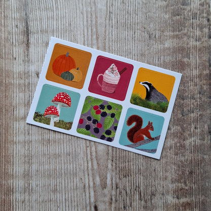 Autumn Envelope Stickers - Set of 6