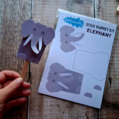 Elephant Stick Puppet Kit