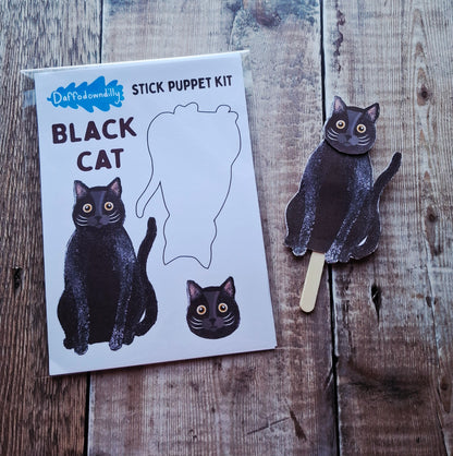Black Cat Stick Puppet Kit