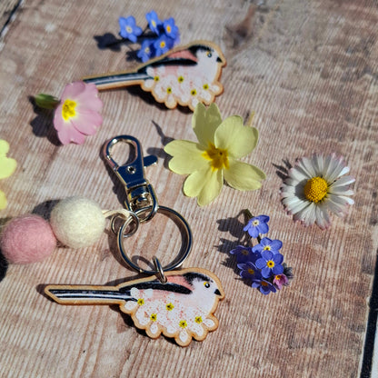 Long Tailed Tit Bag Charm Keyring