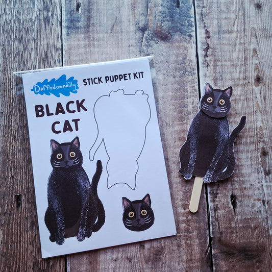 Black Cat Stick Puppet Kit
