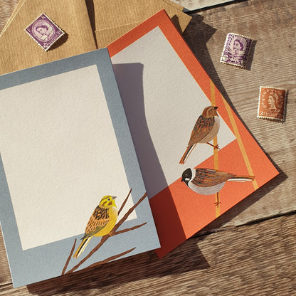 Yellowhammer and Reed Bunting Mini Notes Writing Set