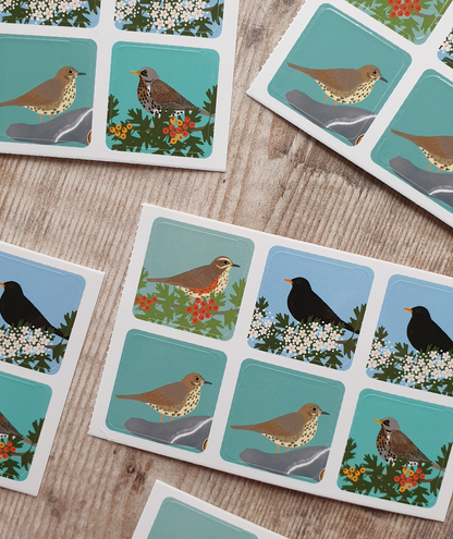 Birds Set 3 Envelope Sticker Collection - 24 stickers