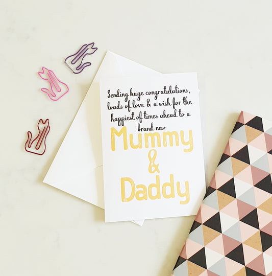 Brand New Mummy and Daddy Greeting Card