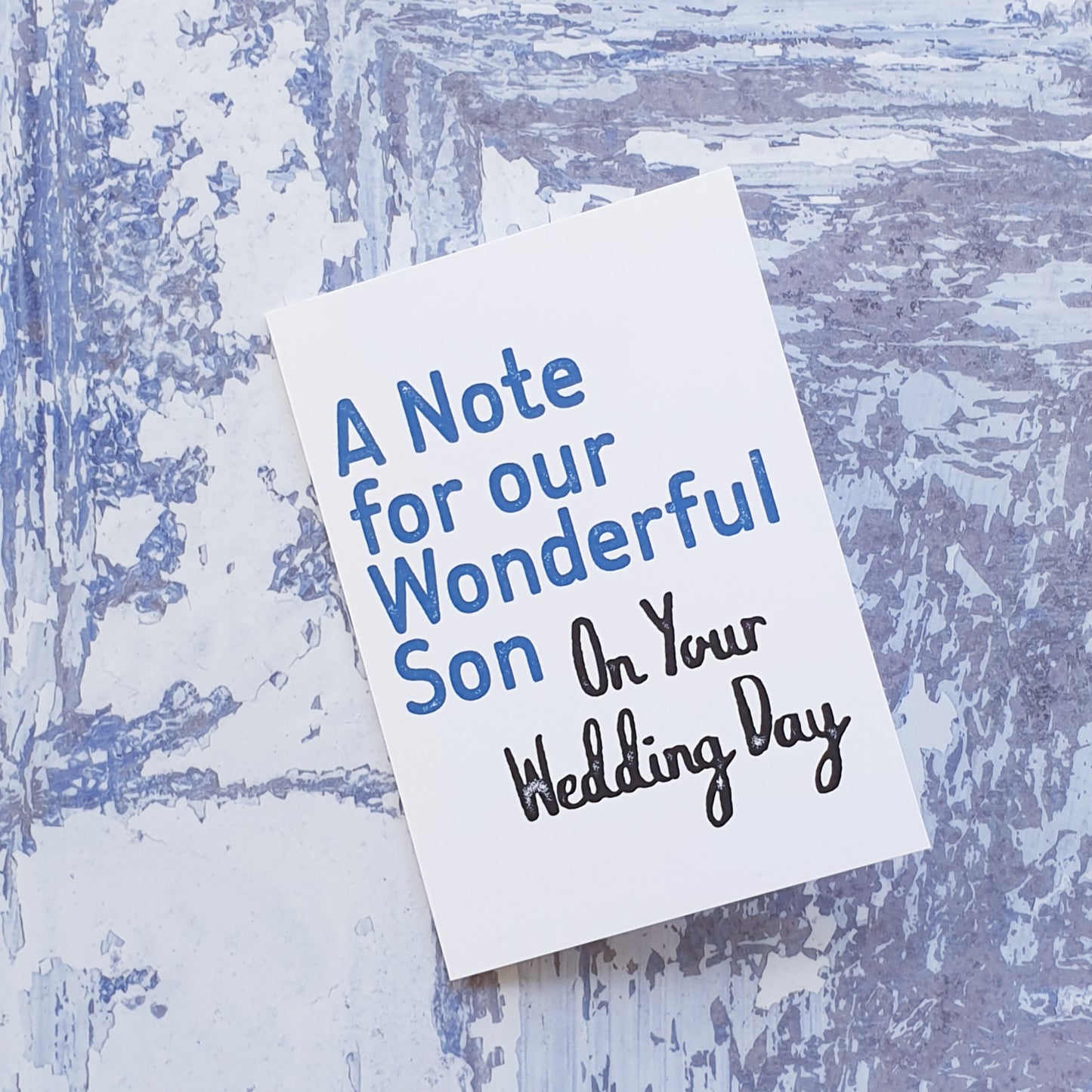 A note to our Son on your Wedding Day notelet