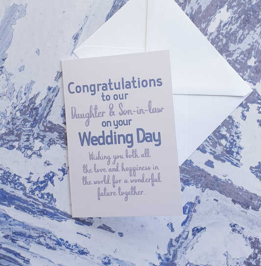 Wedding Congratulations to our Daughter and Son in Law Greeting Card