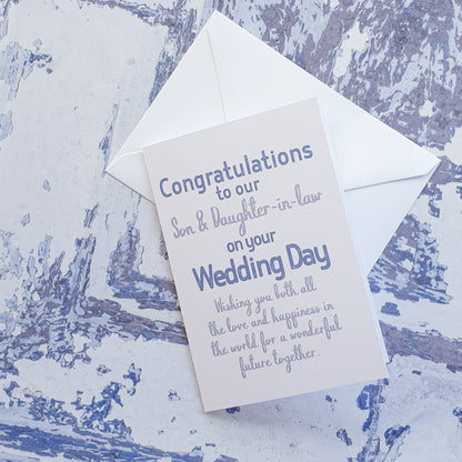Wedding Congratulations to our Son and Daughter in Law Greeting Card