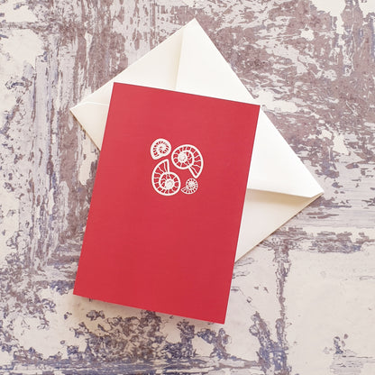 4 Ammonites Notelet Greeting Card