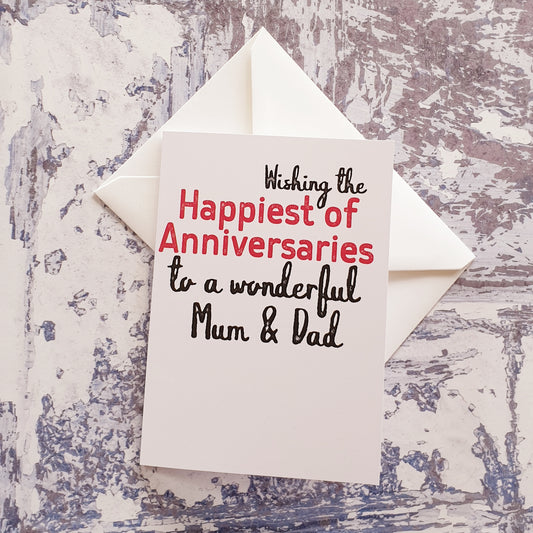 Mum and Dad Anniversary Greeting Card