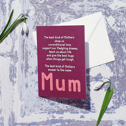 Mum Words Greeting Card