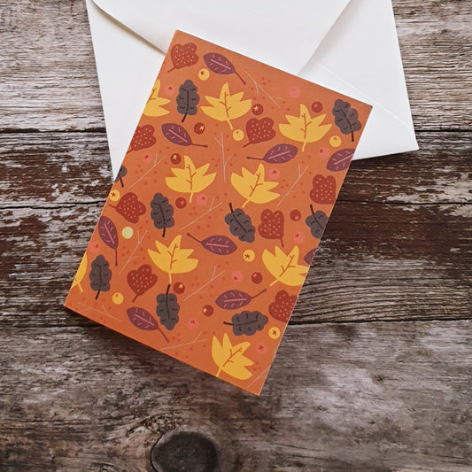Leaf Love - Pumpkin Greeting Card