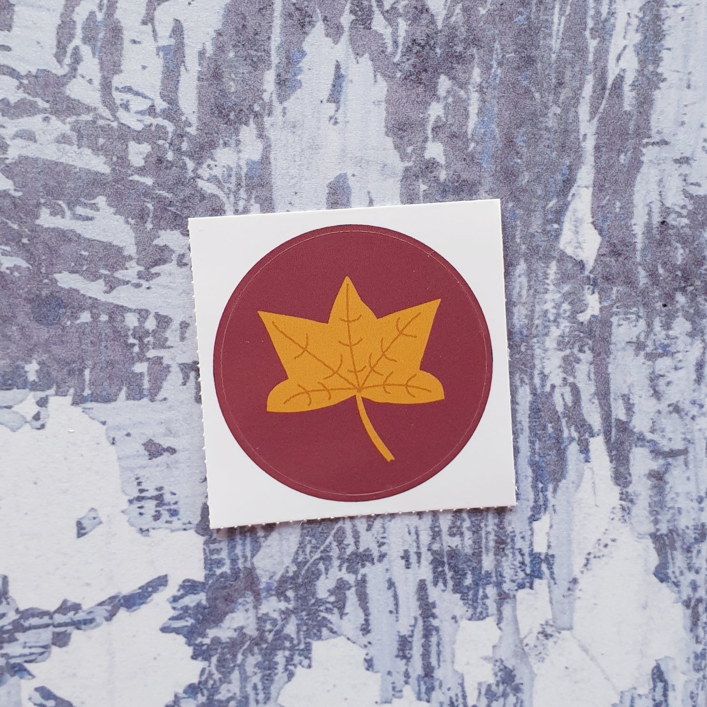Yellow leaf 38mm Vinyl Sticker