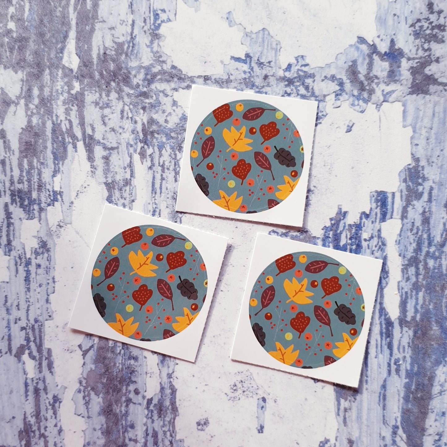 Leaf Love - Blue 38mm Vinyl Sticker