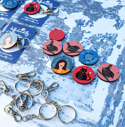 Adopt Don't Shop Wooden Keyring