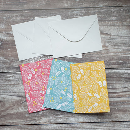 Beech Leaves and Berries Greeting Cards