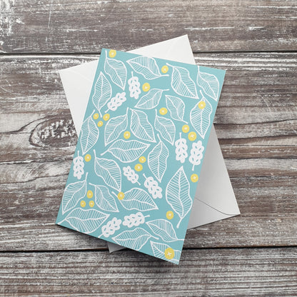 Beech Leaves and Berries Greeting Cards