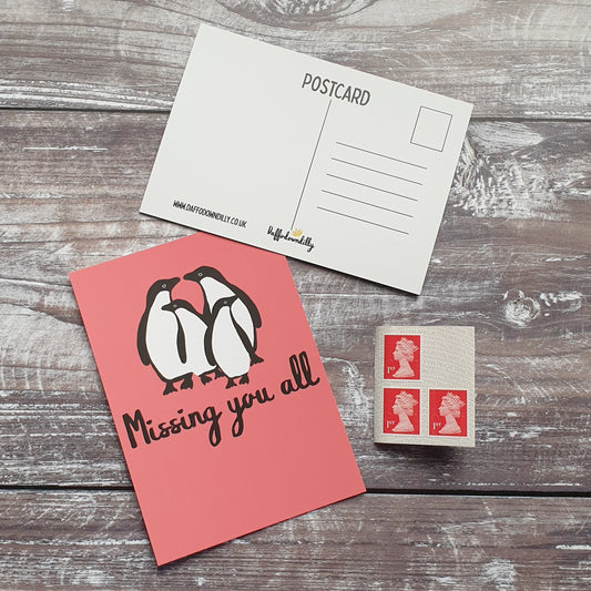 Adelie Penguin Missing You Postcard