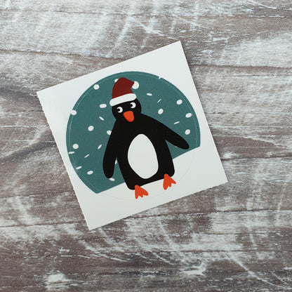 Christmas Hat Penguin 38mm Vinyl Sticker