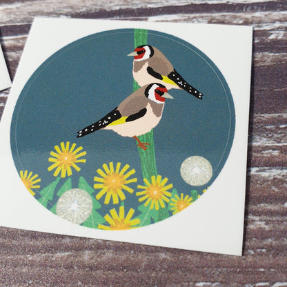 Goldfinches 38mm Vinyl Sticker