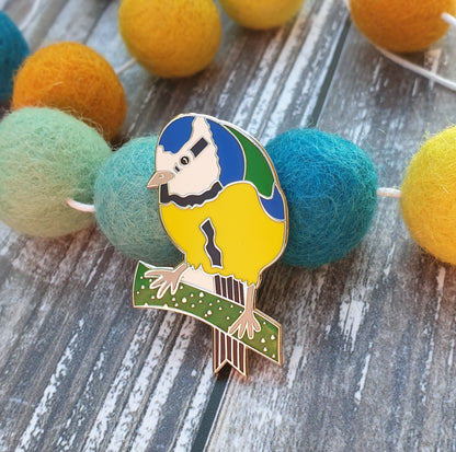 Bluetit hard enamel brooch