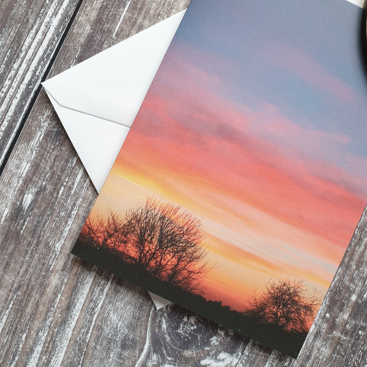 Sunset Through The Trees Photographic Greeting Card