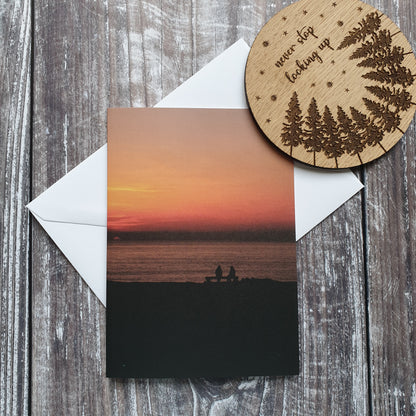 Sunset Watching Photographic Greeting Card