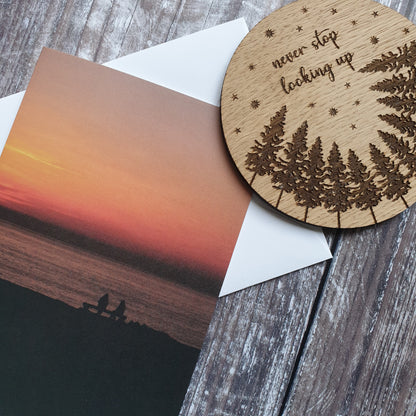 Sunset Watching Photographic Greeting Card