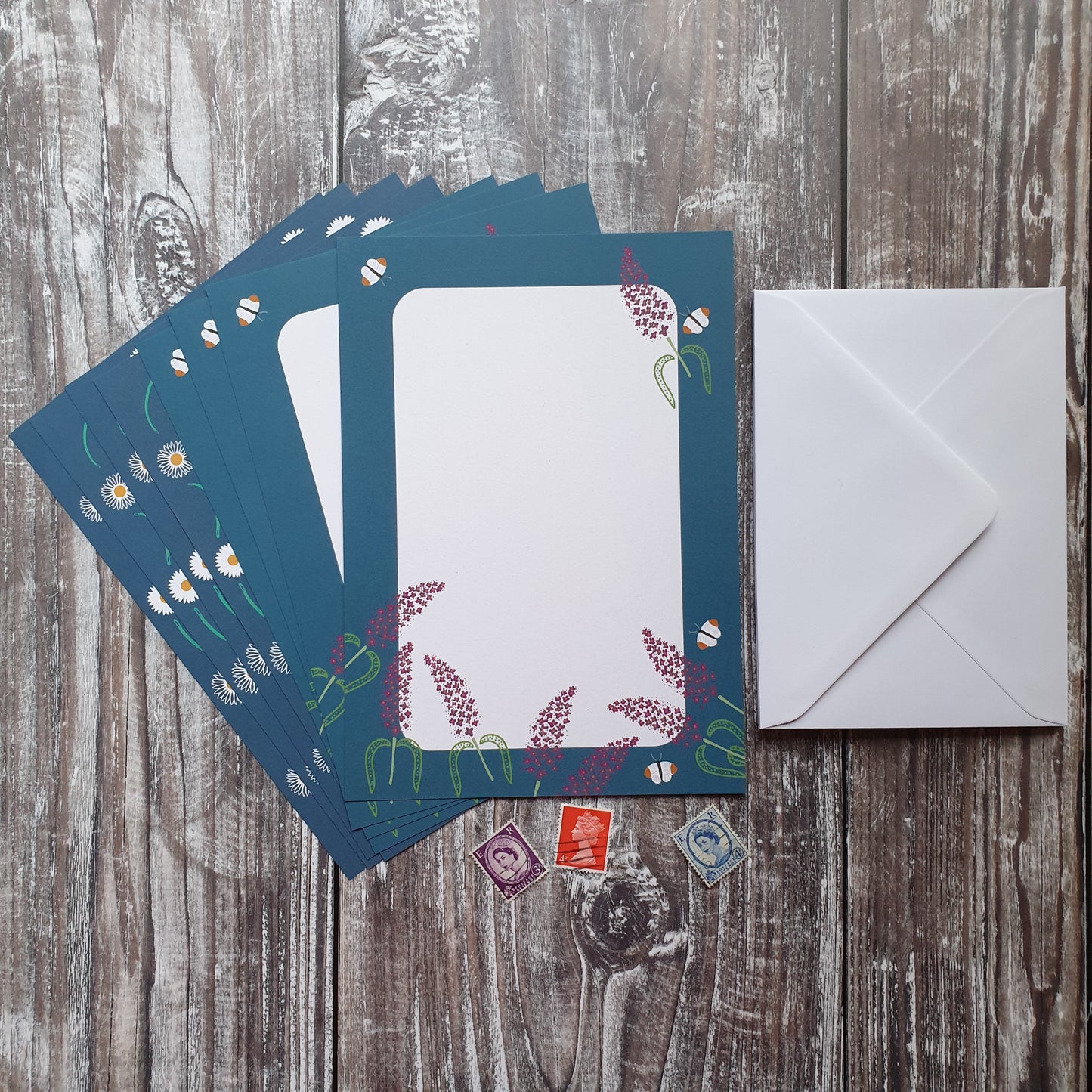 Buddleia and Daisy Writing Paper Set