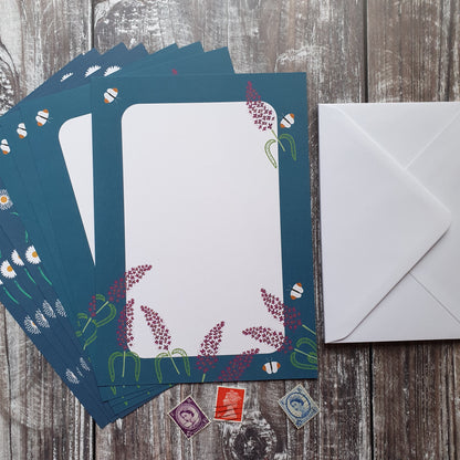 Buddleia and Daisy Writing Paper Set