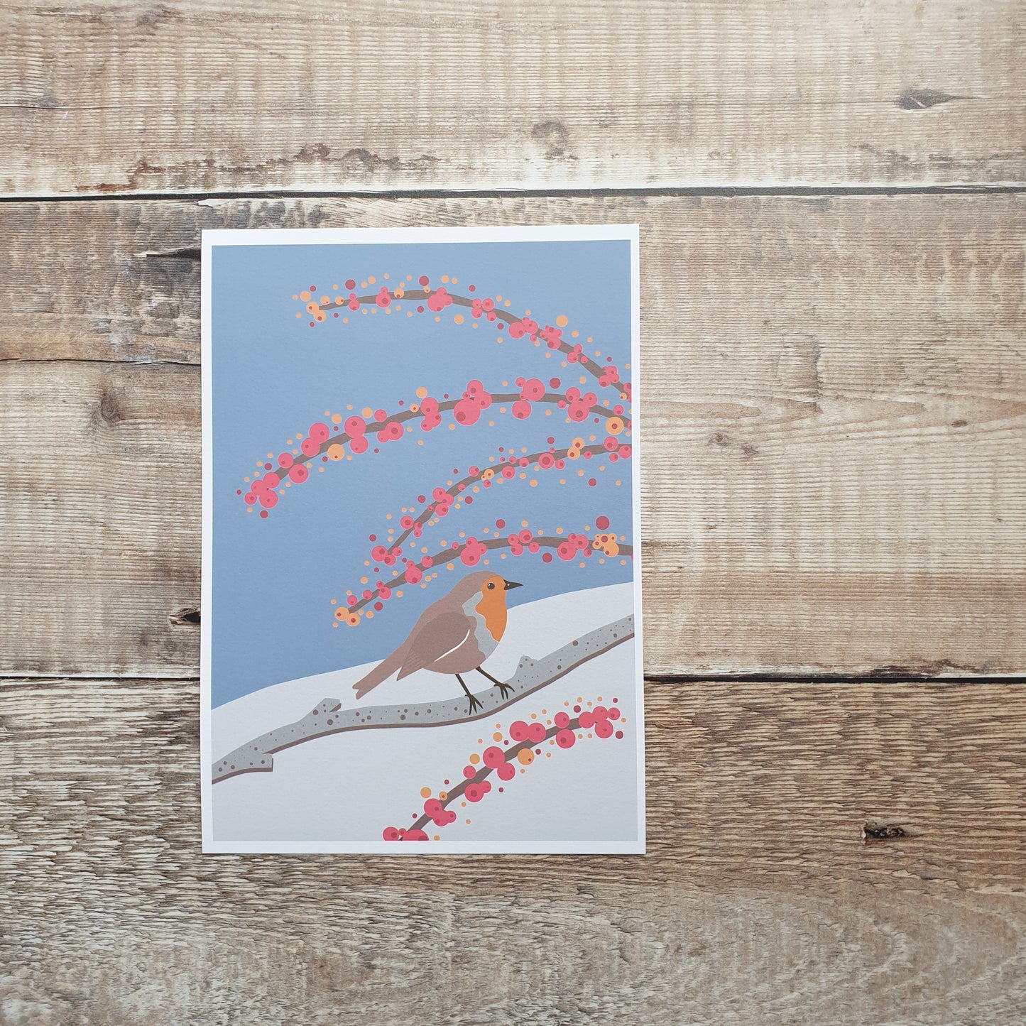 Robin in the Snow Art Print