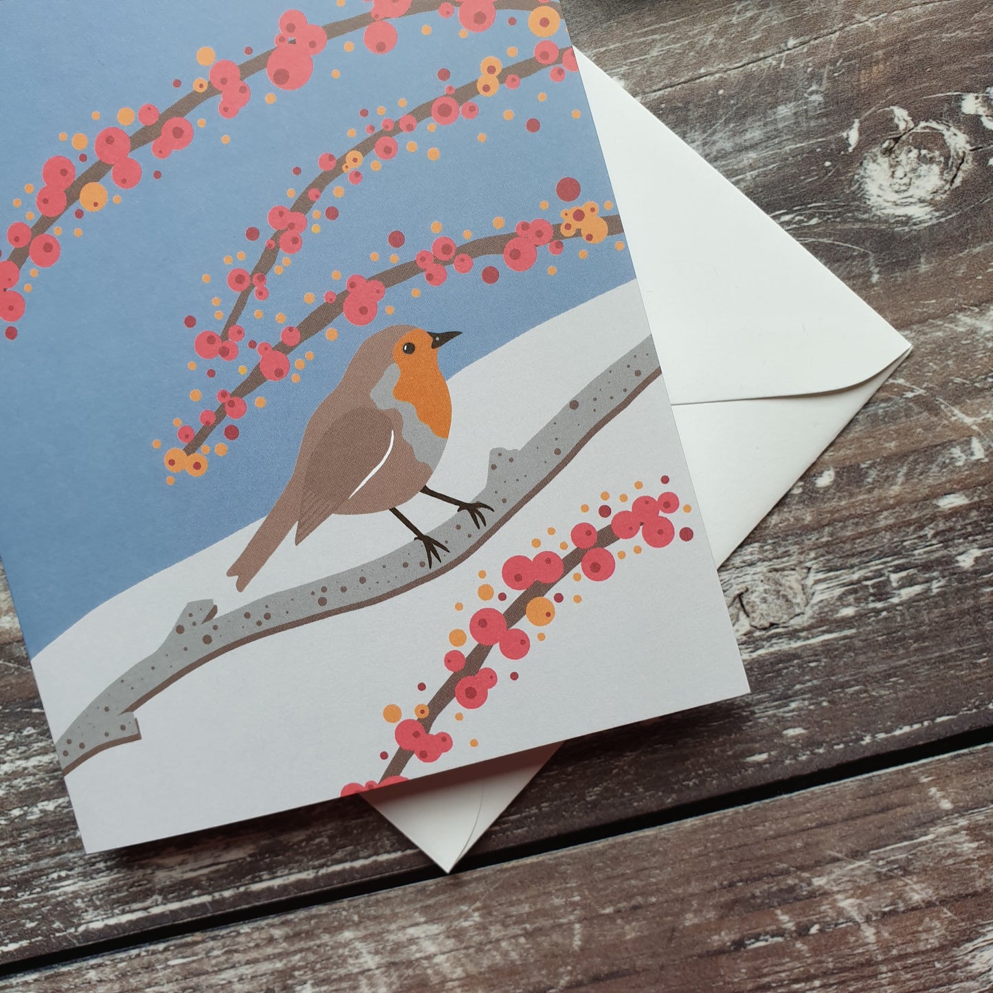 Robin in the Snow Christmas Card
