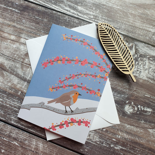 Robin in the Snow Christmas Card