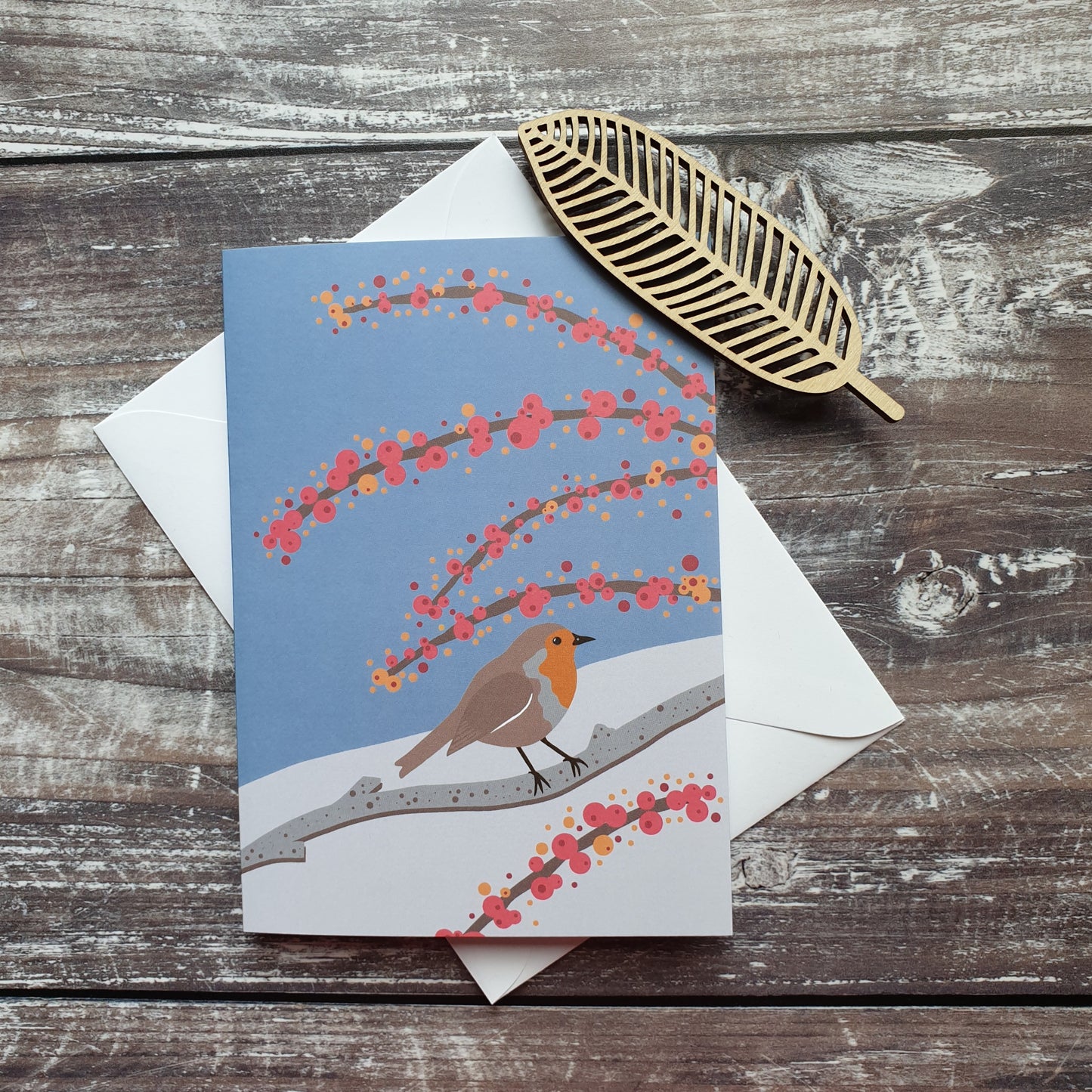Robin in the Snow Christmas Card