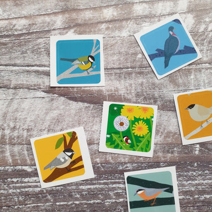 Garden Birds Envelope Sticker Set - 6 stickers