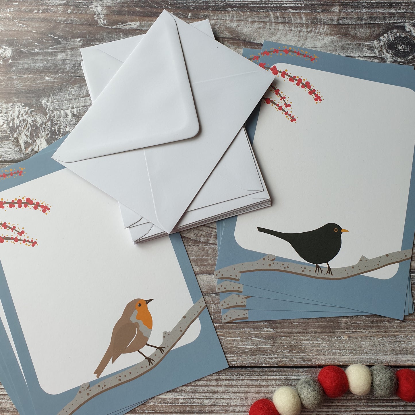 Blackbird and Robin A5 Writing Paper Set