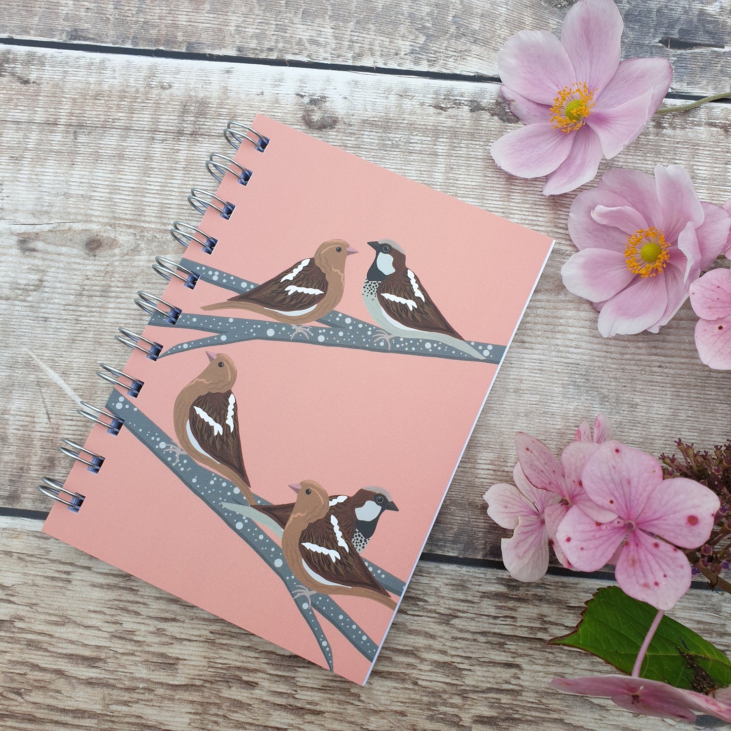Sparrows - Pale Coral Notebooks