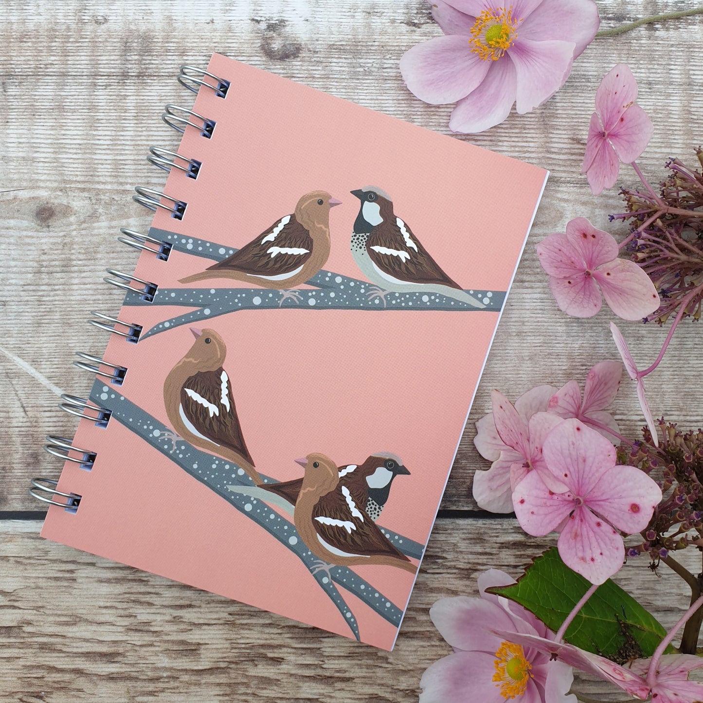 Sparrows - Pale Coral Notebooks