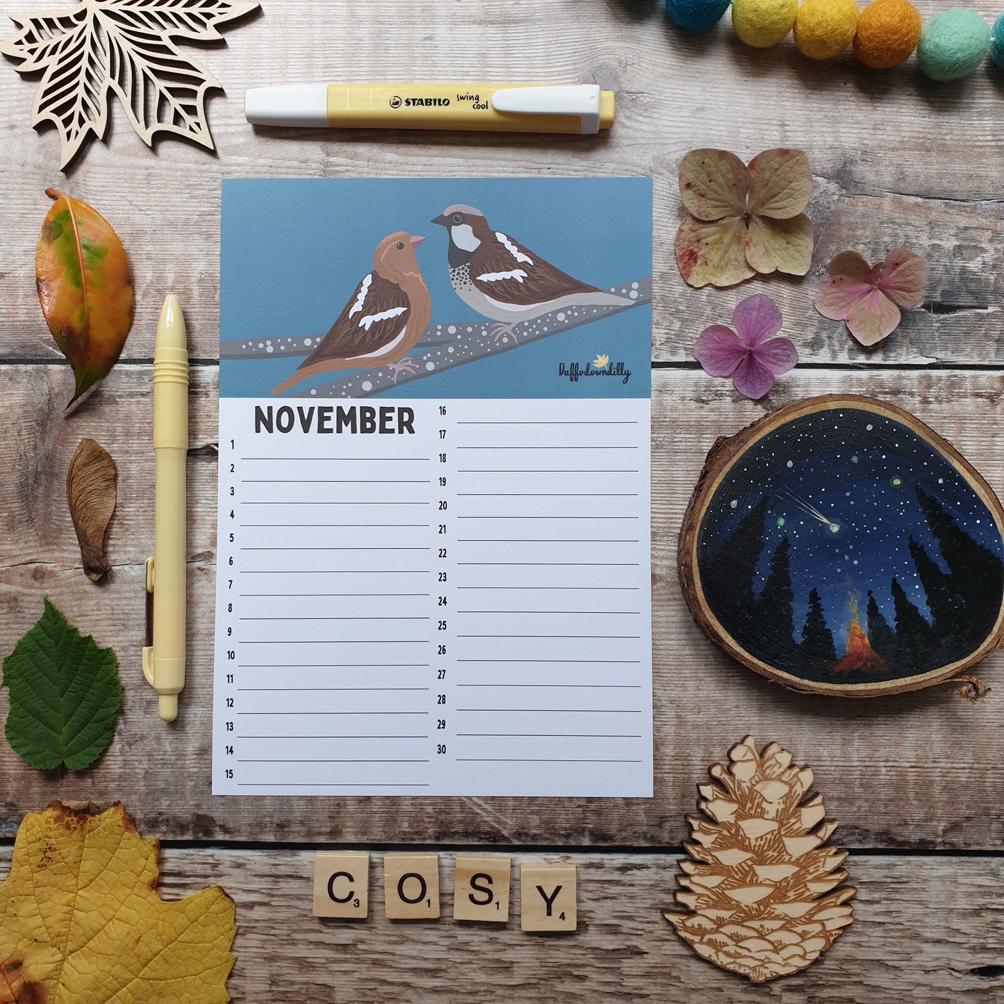 Birthday A5 Calendar Sheets