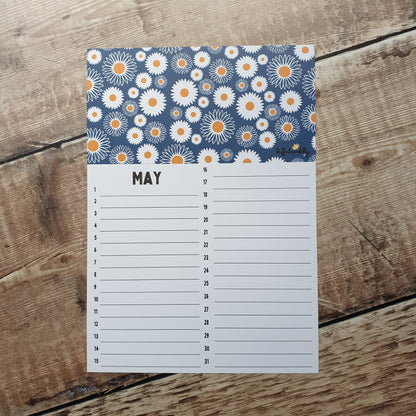 Birthday A5 Calendar Sheets