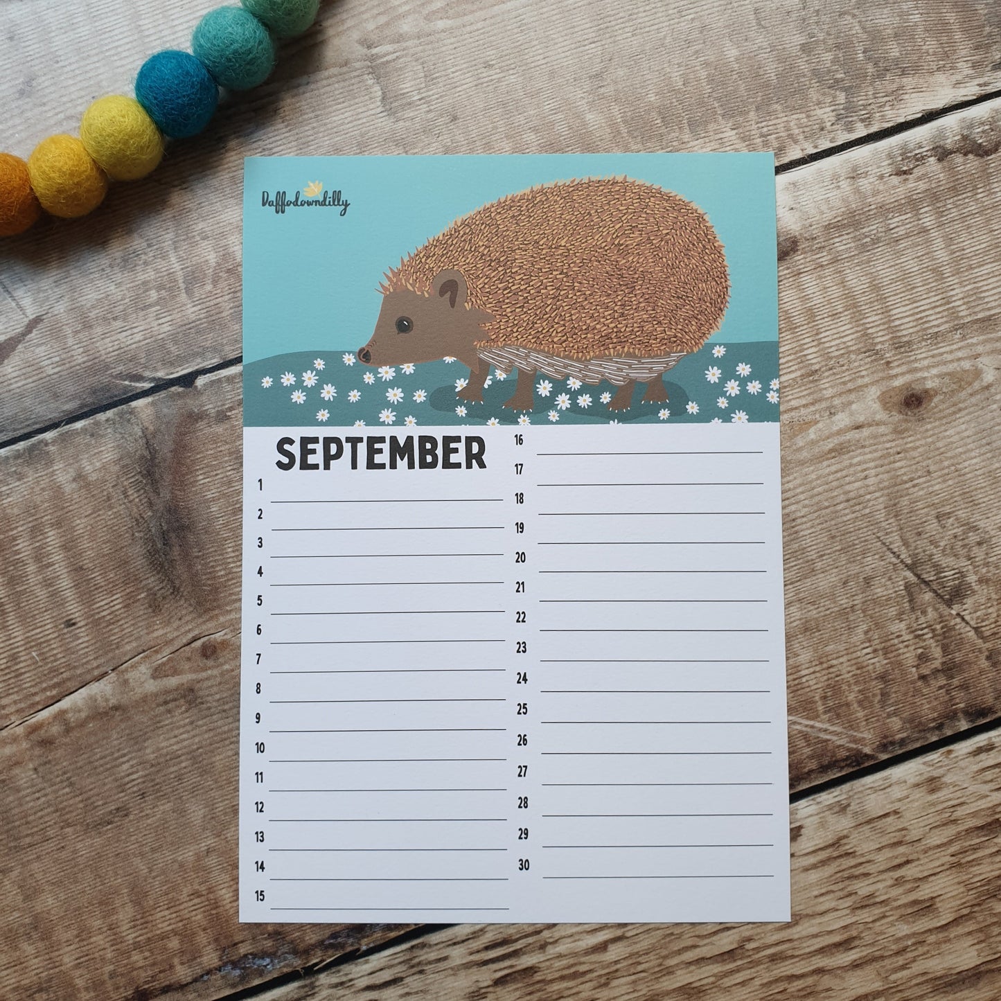 Birthday A5 Calendar Sheets