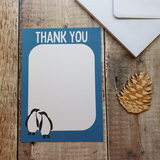 Adelie Penguin Thank You Letter Set - 5 sheets and envelopes